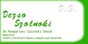 dezso szolnoki business card