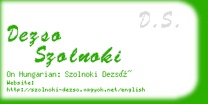 dezso szolnoki business card